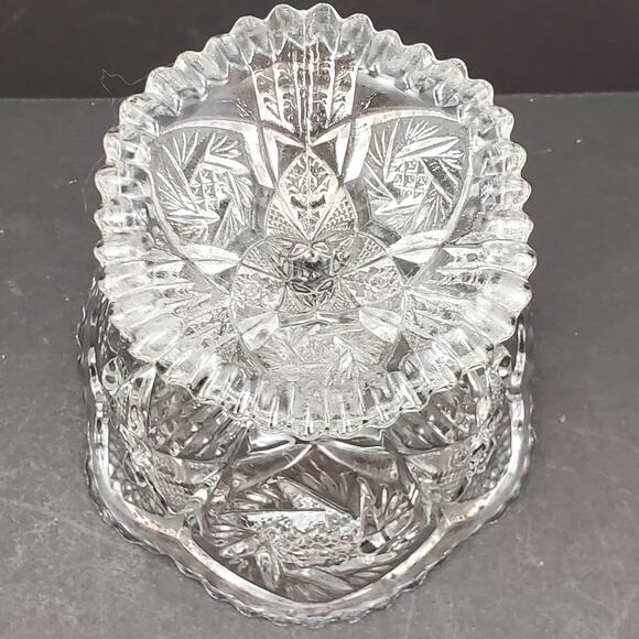 Vtg Imperial Nucut Pinwheel Compote Candy Dish MCM Elegant Cut Glass Decorative - Picture 16 of 16